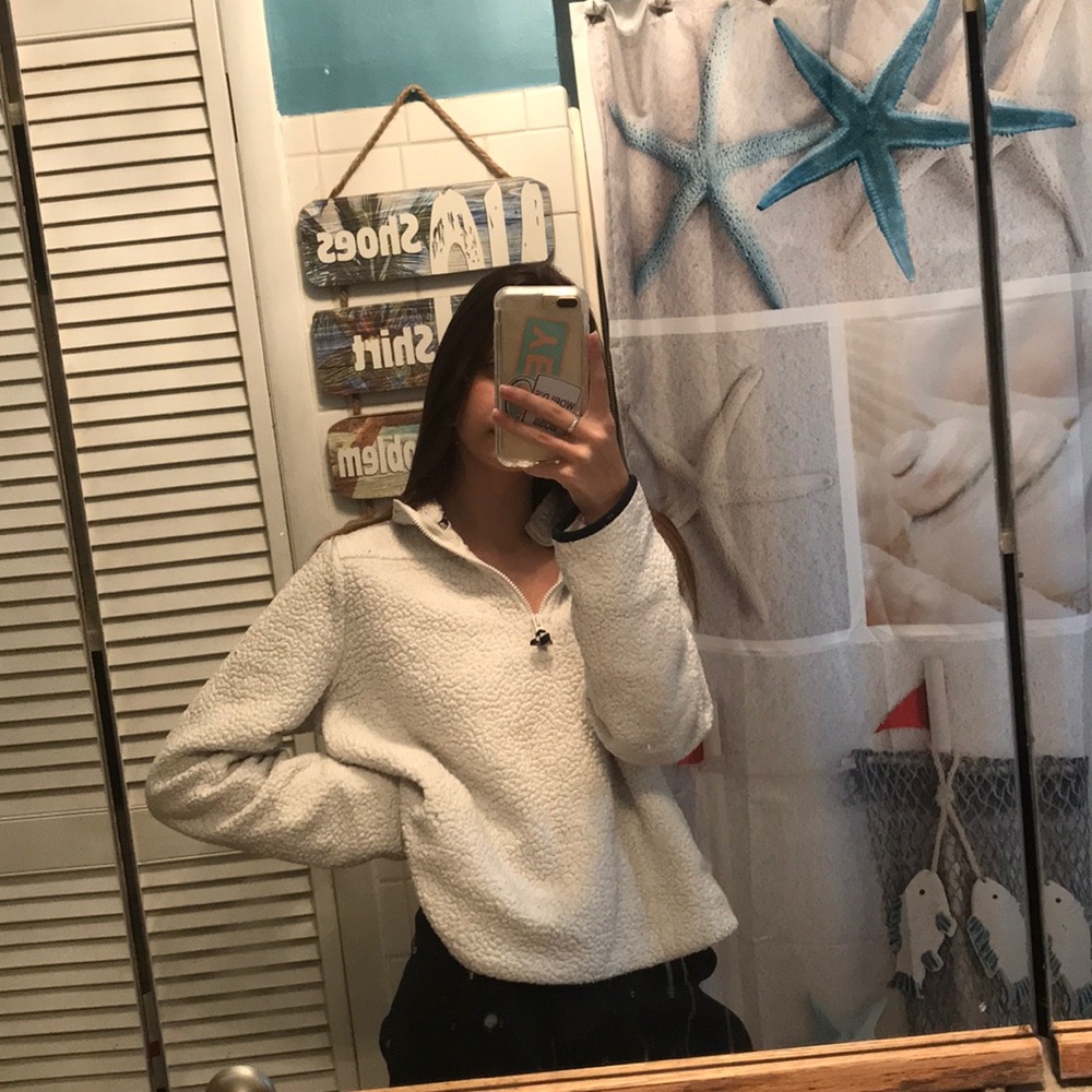 fluffy half zip up pull over